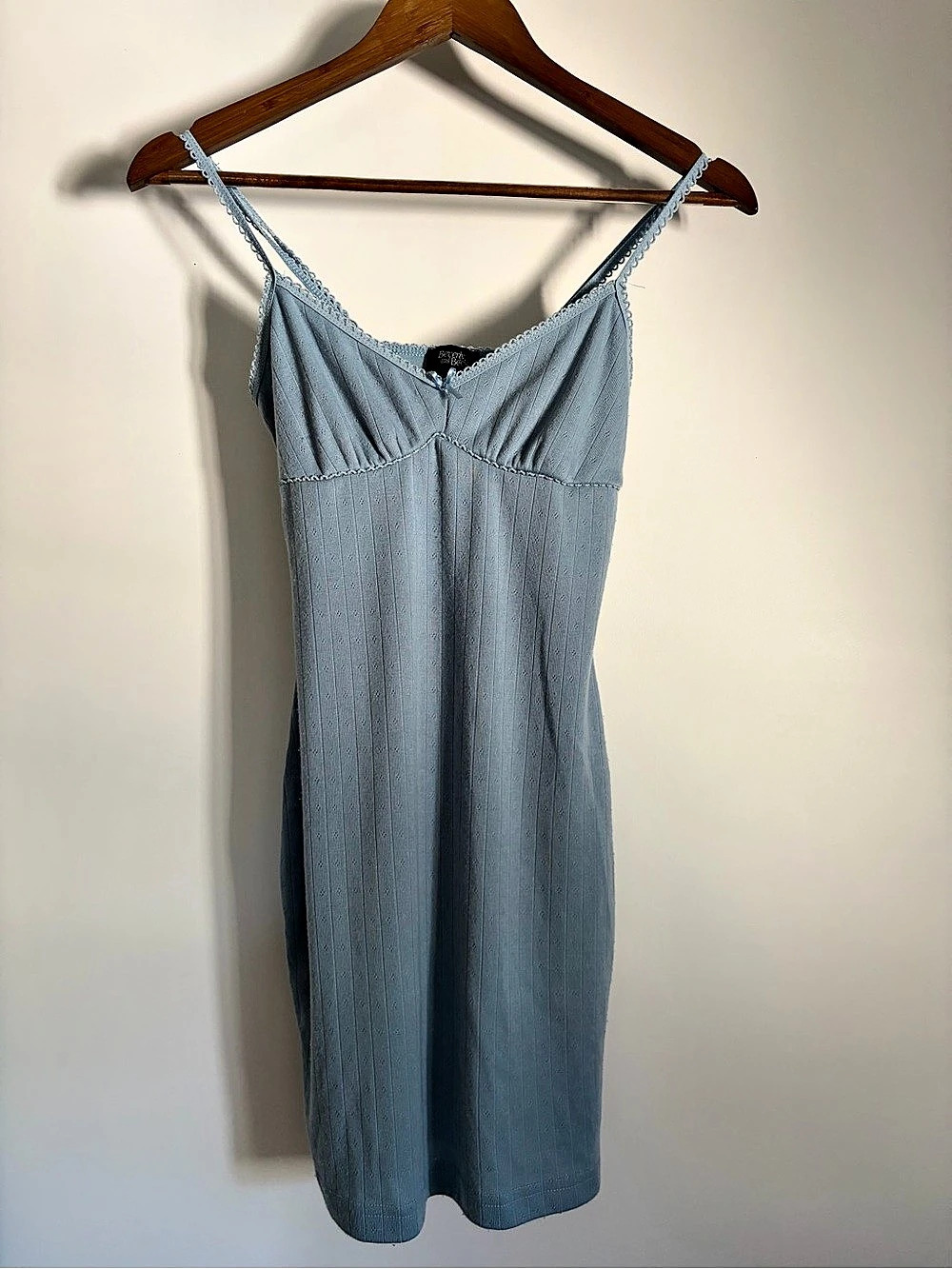 Beverly and Beck Blue Pointelle Dress